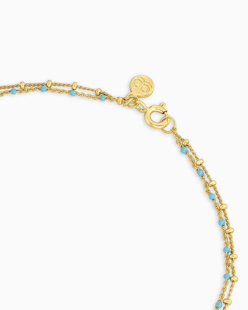 gorjana - Capri Layer Necklace - 18K Gold-Plated Brass - Vibrant Enamel Accents - Secure Spring Closure - Versatile Layered Design - Everyday Elegance - Image 3